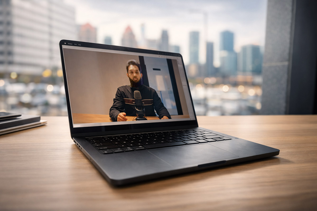 Halal Investing Masterclass preview on a laptop